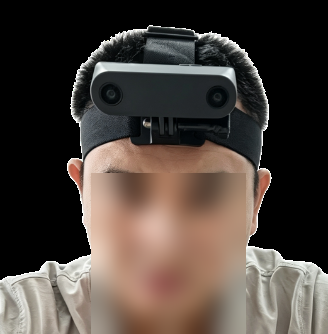Device worn with an elastic head strap